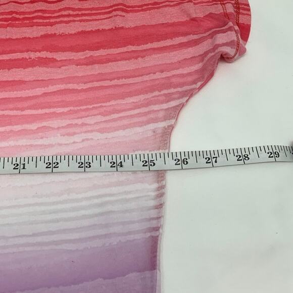 Maurices Womens XXL Top Pink Purple White Sheer Striped V-Neck Stretch Coverup - Picture 8 of 8